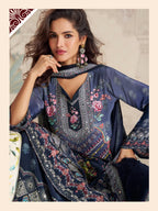 Aarshi Fashions navy Blue Heavy Crepe Digital Print Full Stitched Palazzo Suits | Grocsy