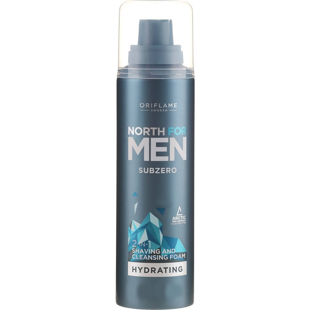 Oriflame North For Men Subzero Hydrating 2-in-1 Shaving and Cleansing Foam | Grocsy