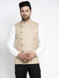 Jompers Men's Beige Nehru Jacket | Grocsy