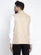 Jompers Men's Beige Nehru Jacket | Grocsy