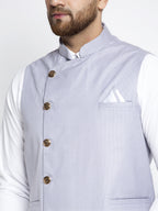 Jompers Men's Blue Nehru Jacket | Grocsy
