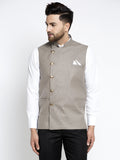 Jompers Men's Grey Nehru Jacket | Grocsy