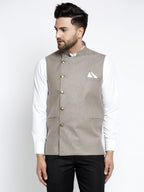 Jompers Men's Grey Nehru Jacket | Grocsy