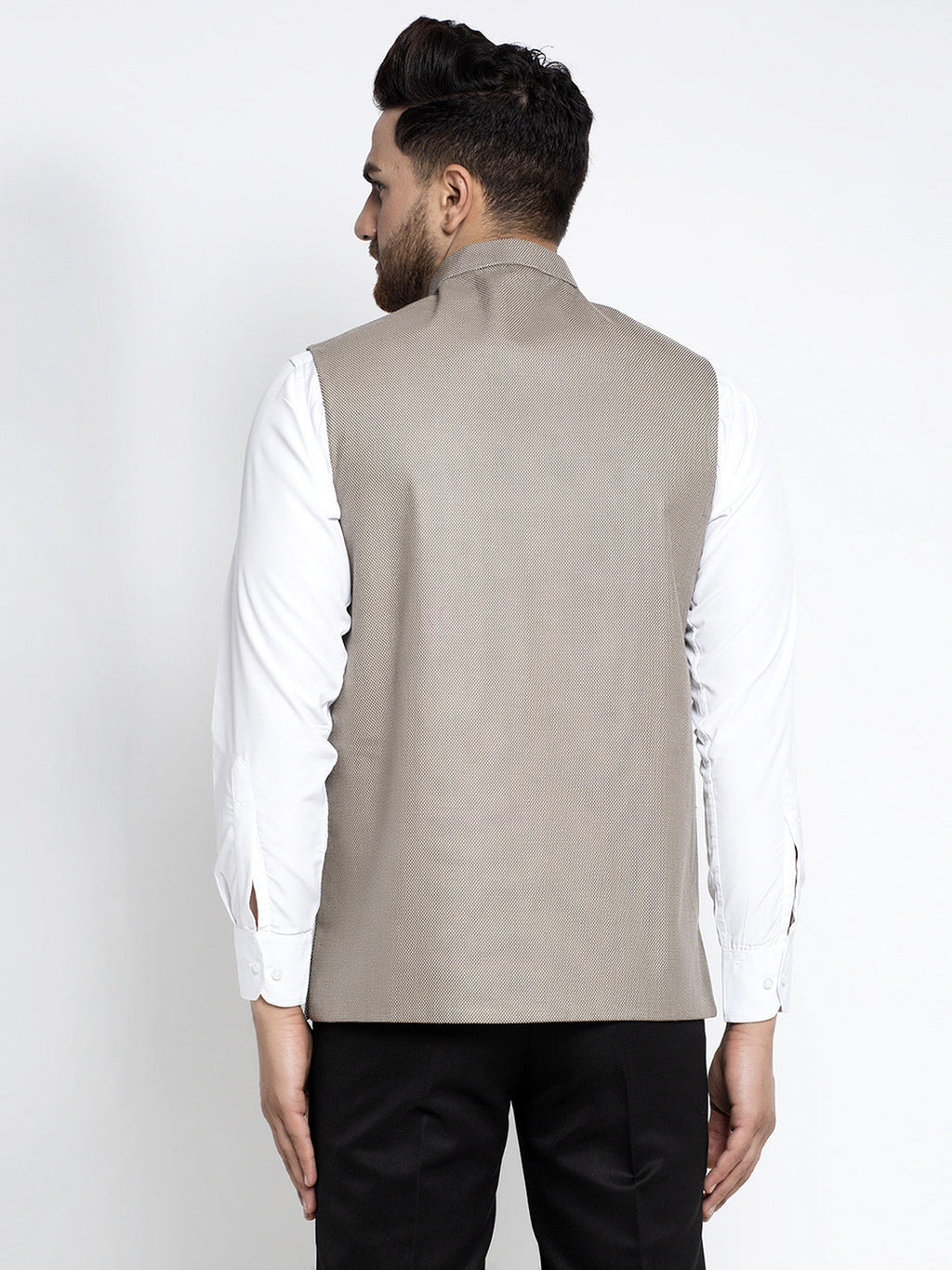 Jompers Men's Grey Nehru Jacket | Grocsy