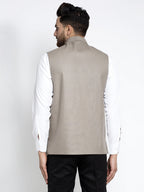 Jompers Men's Grey Nehru Jacket | Grocsy