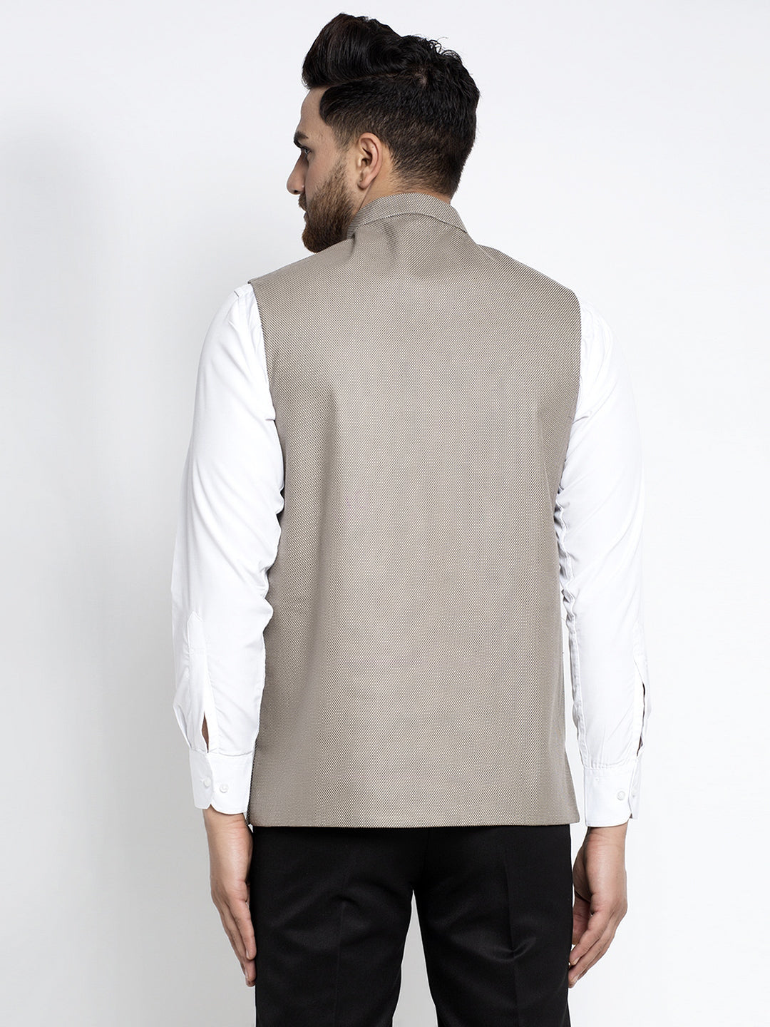 Jompers Men's Grey Nehru Jacket | Grocsy