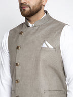 Jompers Men's Grey Nehru Jacket | Grocsy