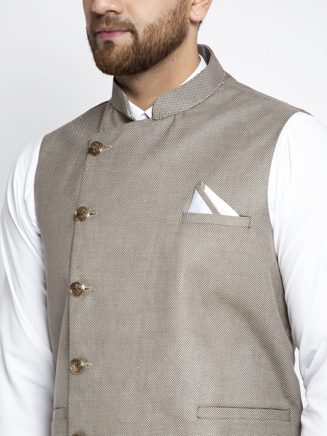 Jompers Men's Grey Nehru Jacket | Grocsy