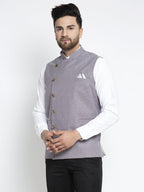 Jompers Men's Purple Nehru Jacket | Grocsy