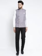 Jompers Men's Purple Nehru Jacket | Grocsy