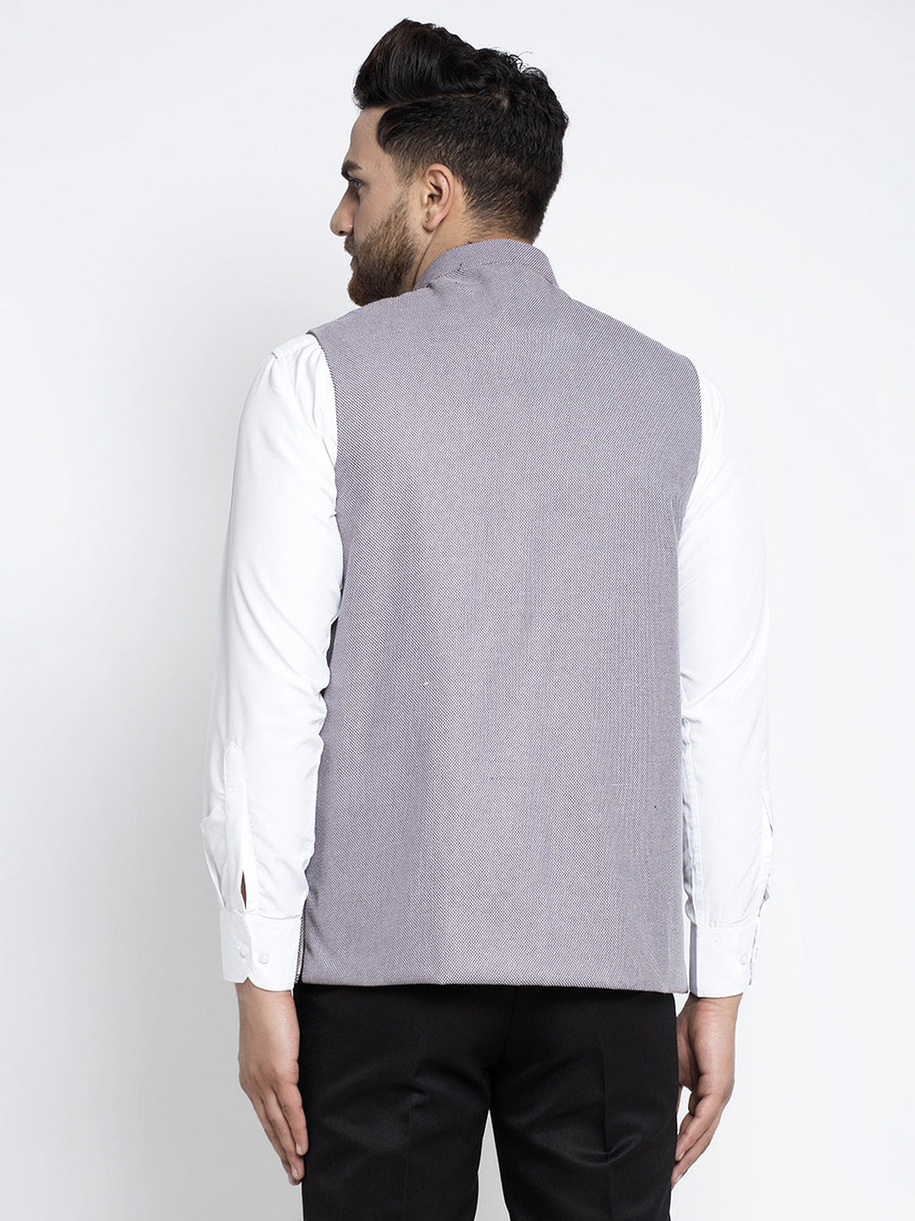 Jompers Men's Purple Nehru Jacket | Grocsy
