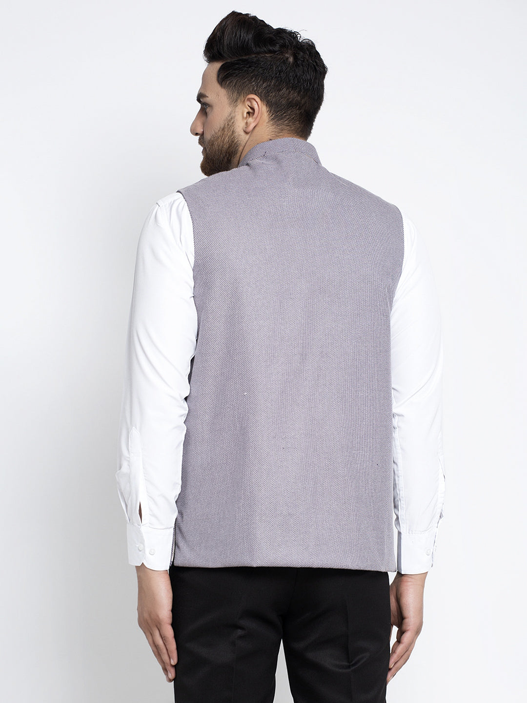 Jompers Men's Purple Nehru Jacket | Grocsy