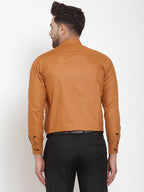 Jainish Rust Men's Cotton Solid Mandarin Collar Formal Shirts ( SF 726Rust ) | Grocsy