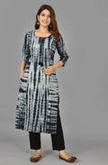 Kaajh Women's Black Tie Dye Kurta | Grocsy