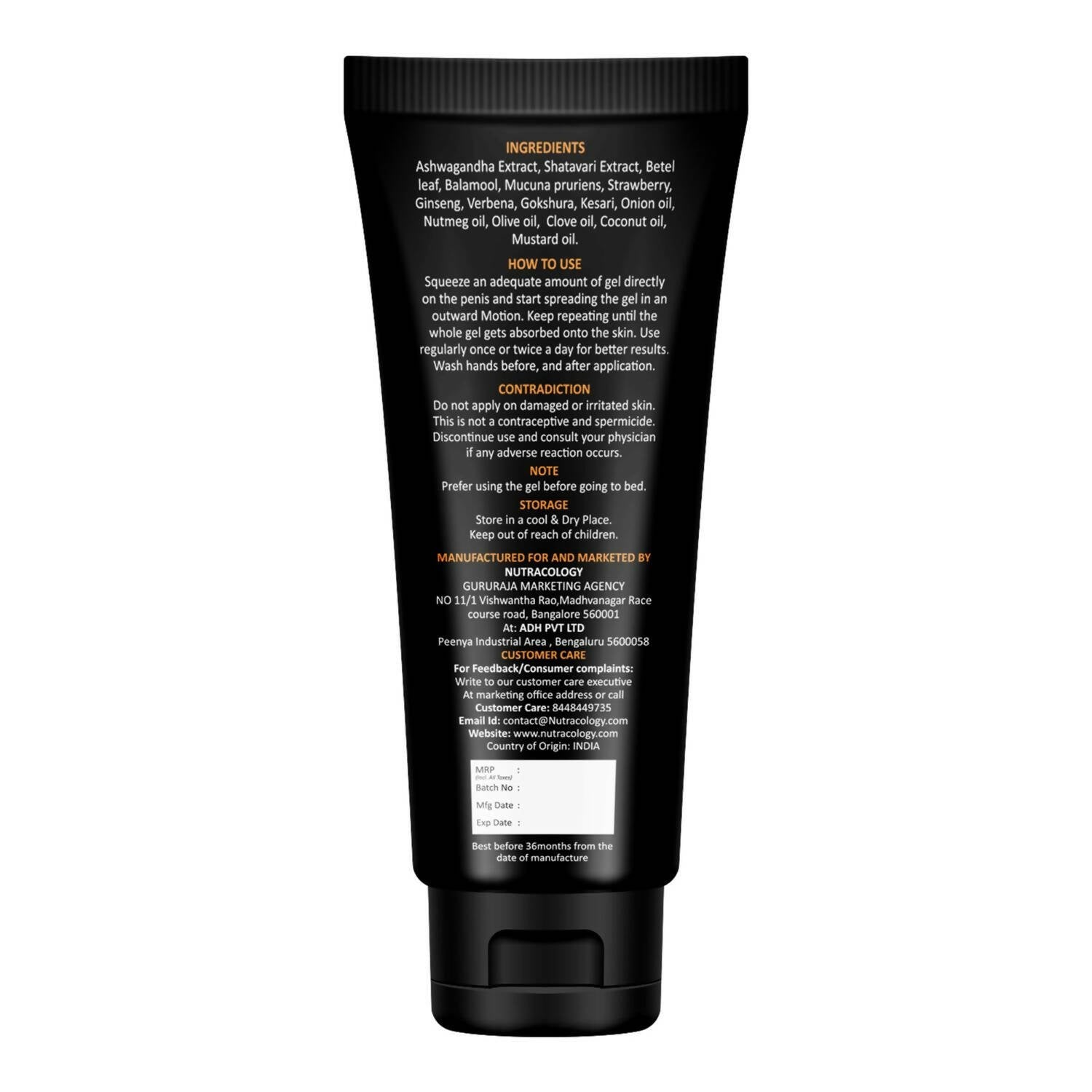 Nutracology Prolongex Gel For Strength & Power - Men | Grocsy