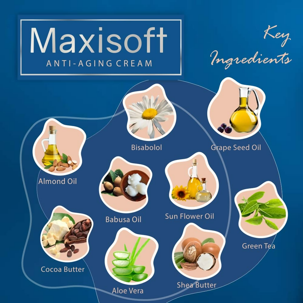 Maxisoft Anti Aging Cream Reduces Fine Lines, Wrinkles & Age Spots | Grocsy