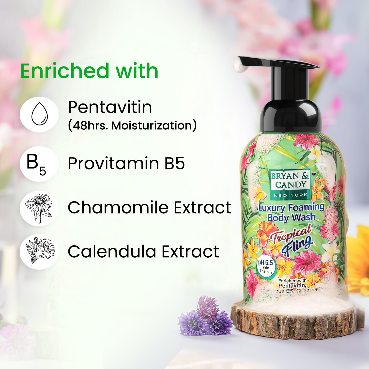 Bryan & Candy Luxury Foaming Body Wash - Tropical Fling | Grocsy
