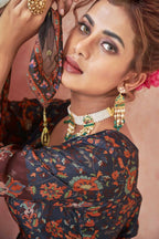 Everywhere Designer Navy Blue Dola Silk Gown With Dupatta - Anbazaar | Grocsy