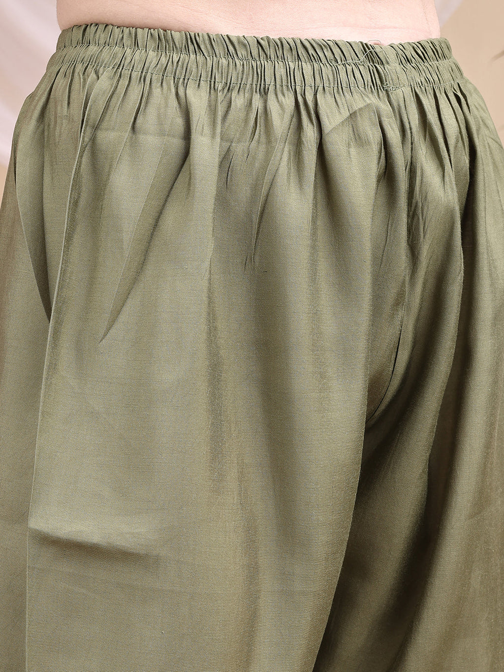 Embroidered Kurta With Pant & Printed Dupatta, Olive - Hiral Fashion | Grocsy