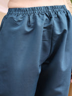 Embroidered Kurta With Pant & Printed Dupatta, Blue - Hiral Fashion | Grocsy