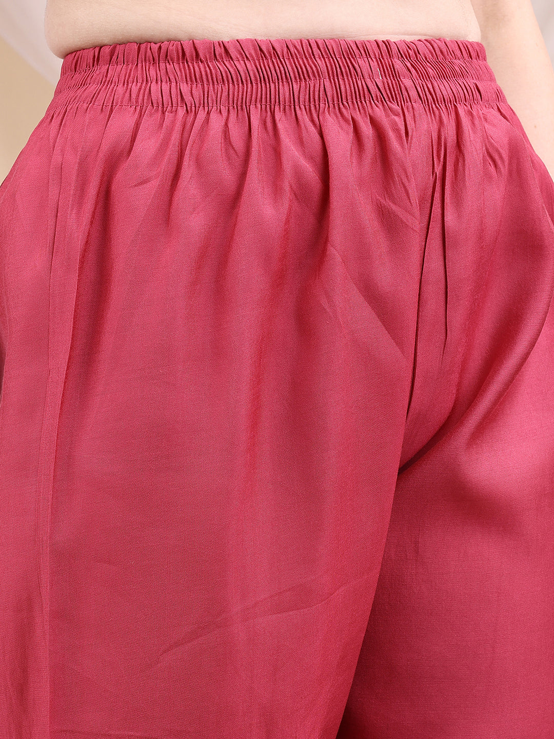 Embroidered Kurta With Pant & Printed Dupatta, Pink - Hiral Fashion | Grocsy