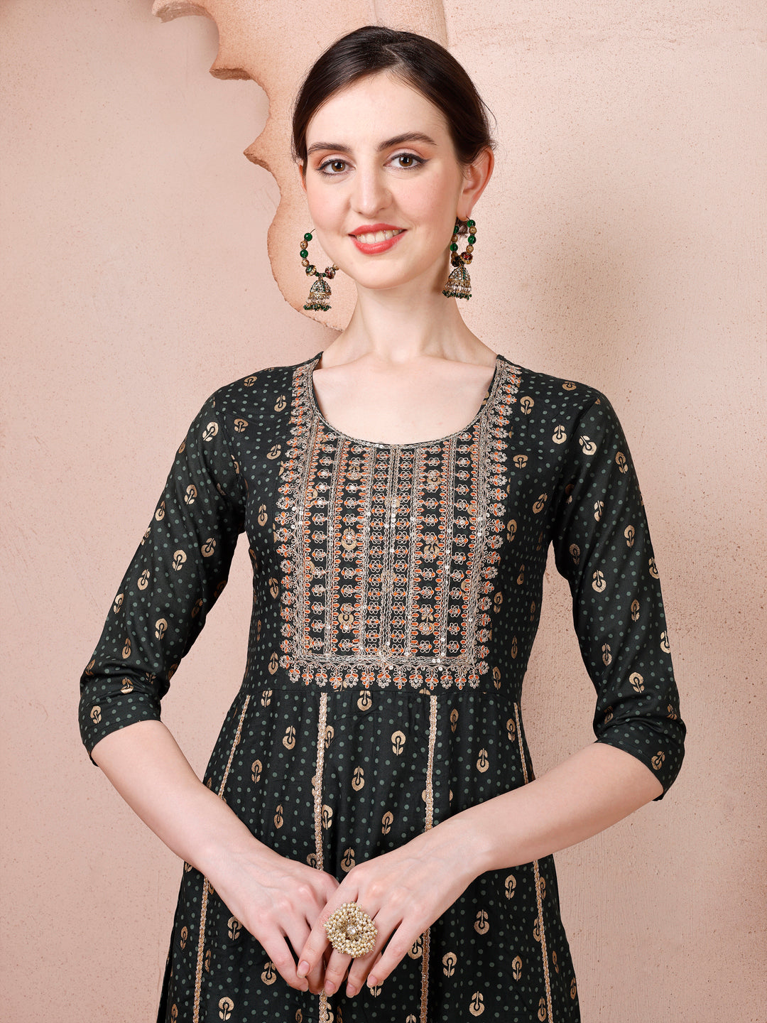 Nayra Cut Embroidered Kurta With Pant And Dupatta Set, Multicolor - Hiral Fashion | Grocsy
