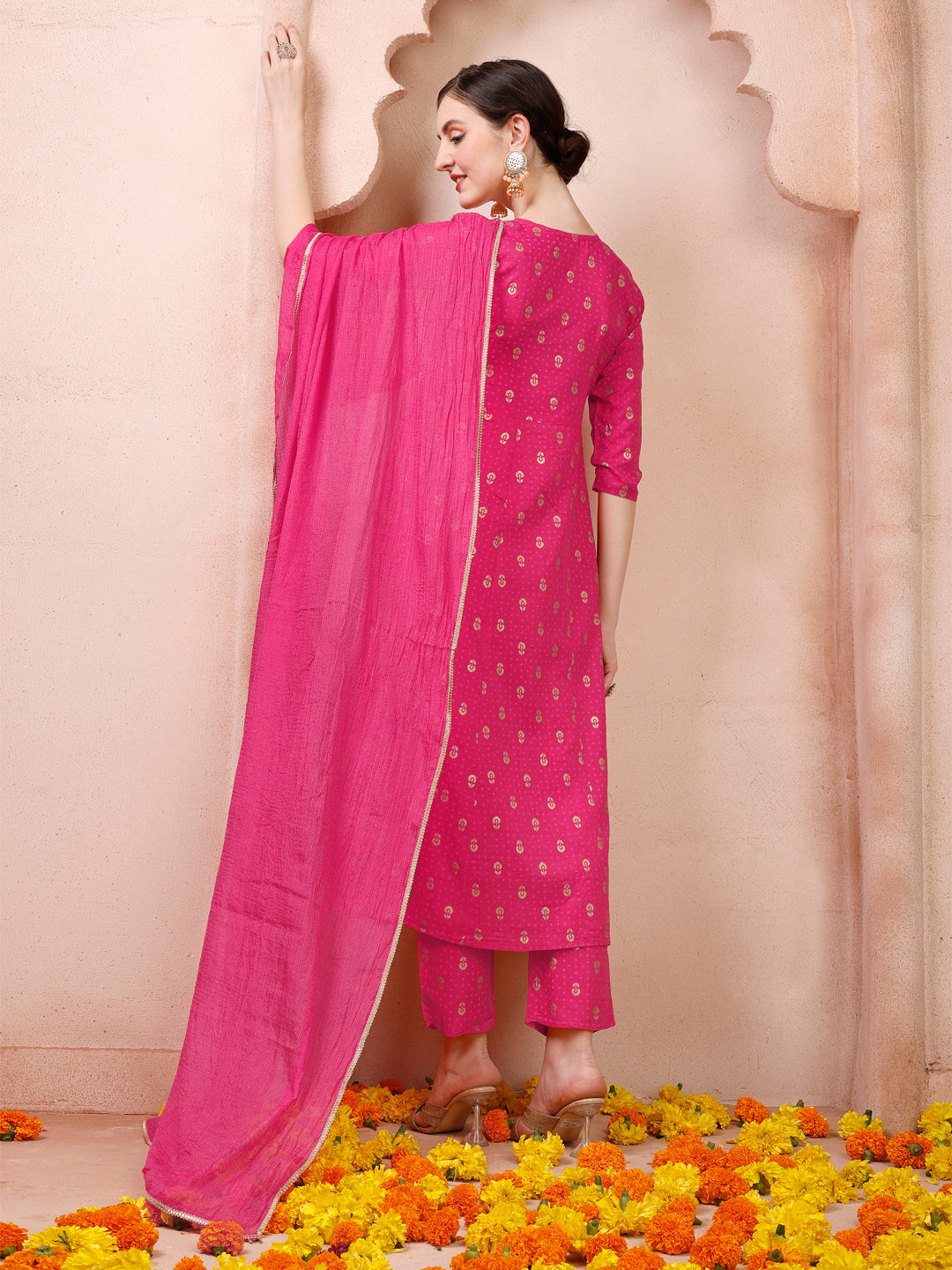 Nayra Cut Embroidered Kurta With Pant And Dupatta Set, Multicolor - Hiral Fashion | Grocsy