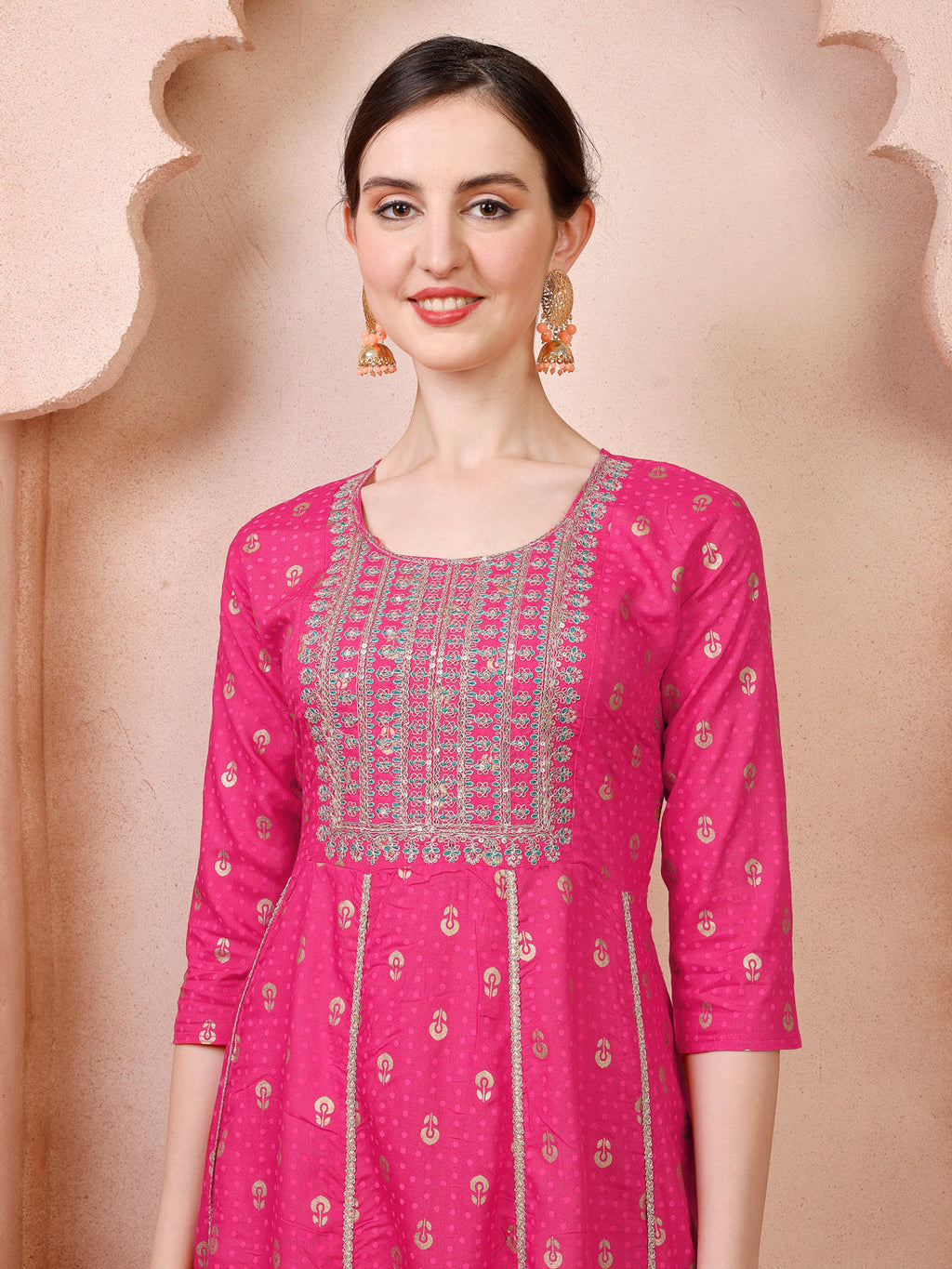 Nayra Cut Embroidered Kurta With Pant And Dupatta Set, Multicolor - Hiral Fashion | Grocsy