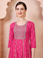 Nayra Cut Embroidered Kurta With Pant And Dupatta Set, Multicolor - Hiral Fashion | Grocsy