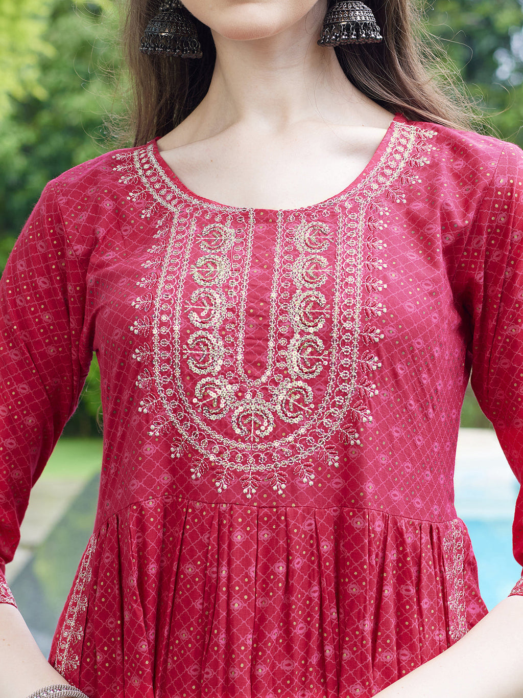 Embroidered Kurta With Pant And Dupatta Set, Multicolor - Hiral Fashion | Grocsy