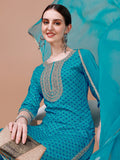 Printed & Embroidered Kurta With Pant And Dupatta Set, Multicolor - Hiral Fashion | Grocsy