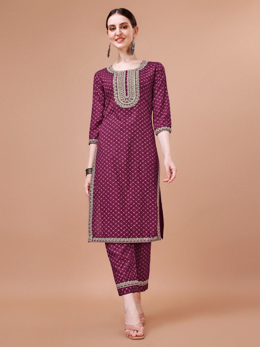 Printed & Embroidered Kurta With Pant And Dupatta Set, Multicolor - Hiral Fashion | Grocsy