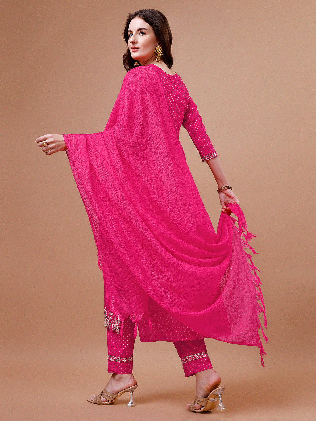 Nyra Cut Embroidered Rayon Kurta With Pant & Dupatta, Multicolor - Hiral Fashion | Grocsy