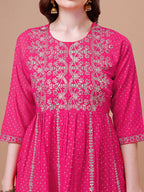 Nyra Cut Embroidered Rayon Kurta With Pant & Dupatta, Multicolor - Hiral Fashion | Grocsy