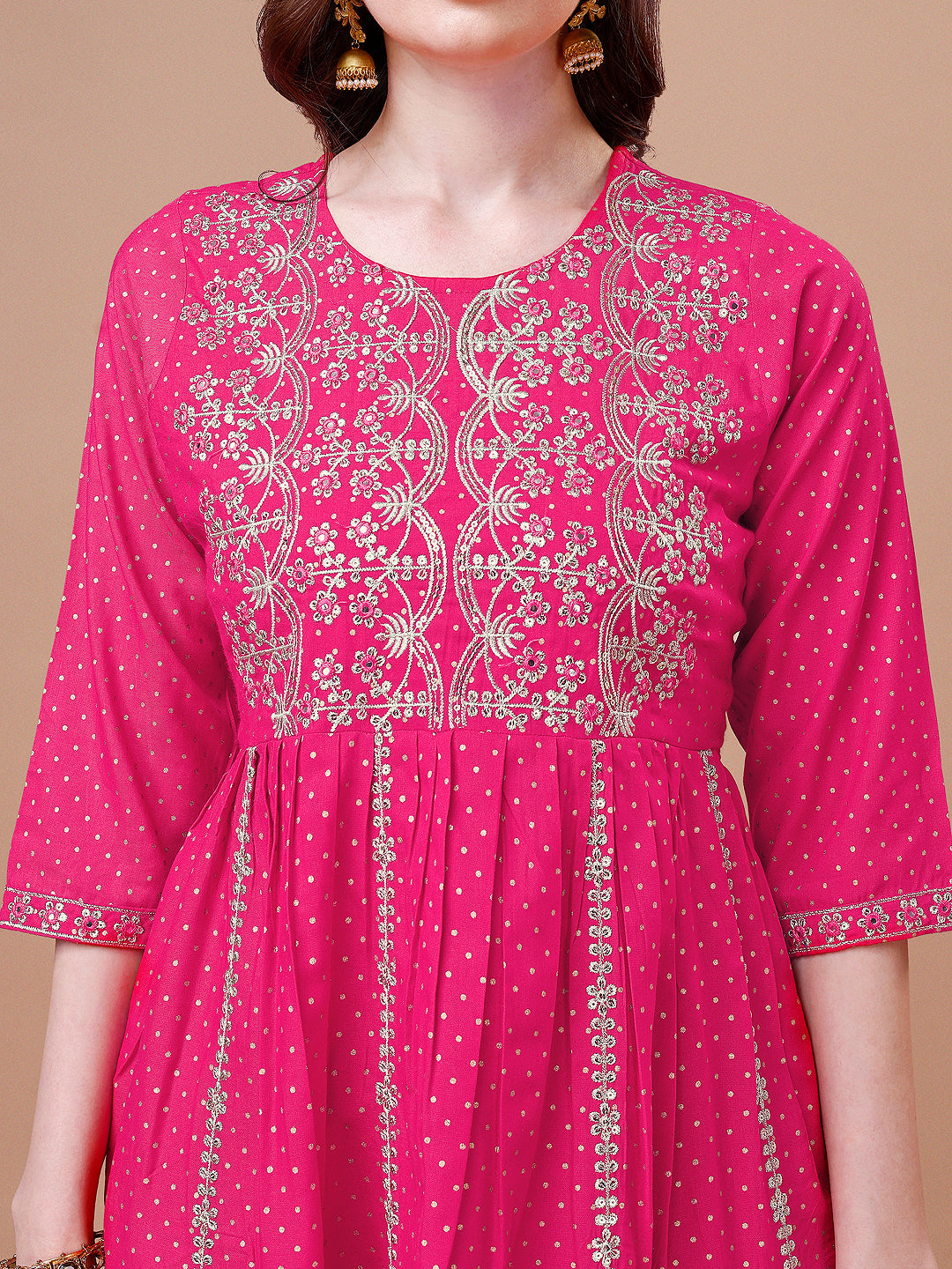 Nyra Cut Embroidered Rayon Kurta With Pant & Dupatta, Multicolor - Hiral Fashion | Grocsy