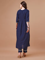 Nyra Cut Embroidered Rayon Kurta With Pant & Dupatta, Multicolor - Hiral Fashion | Grocsy