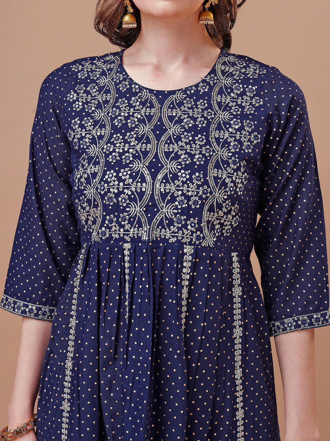 Nyra Cut Embroidered Rayon Kurta With Pant & Dupatta, Multicolor - Hiral Fashion | Grocsy