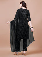 Embroidered & Bandhani Printed Kurta With Pant & Dupatta, Multicolor - Hiral Fashion | Grocsy