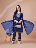 Embroidered & Bandhani Printed Kurta With Pant & Dupatta, Multicolor - Hiral Fashion | Grocsy