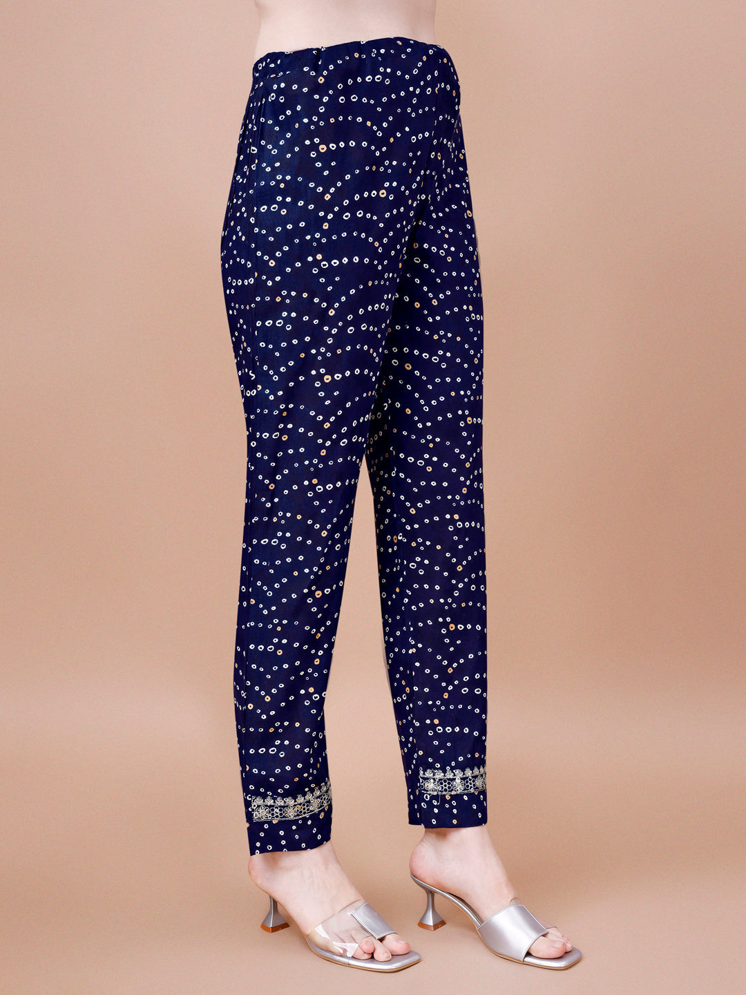 Embroidered & Bandhani Printed Kurta With Pant & Dupatta, Multicolor - Hiral Fashion | Grocsy