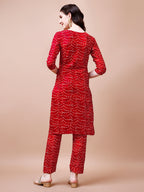 Embroidered & Bandhani Printed Kurta With Pant & Dupatta, Multicolor - Hiral Fashion | Grocsy
