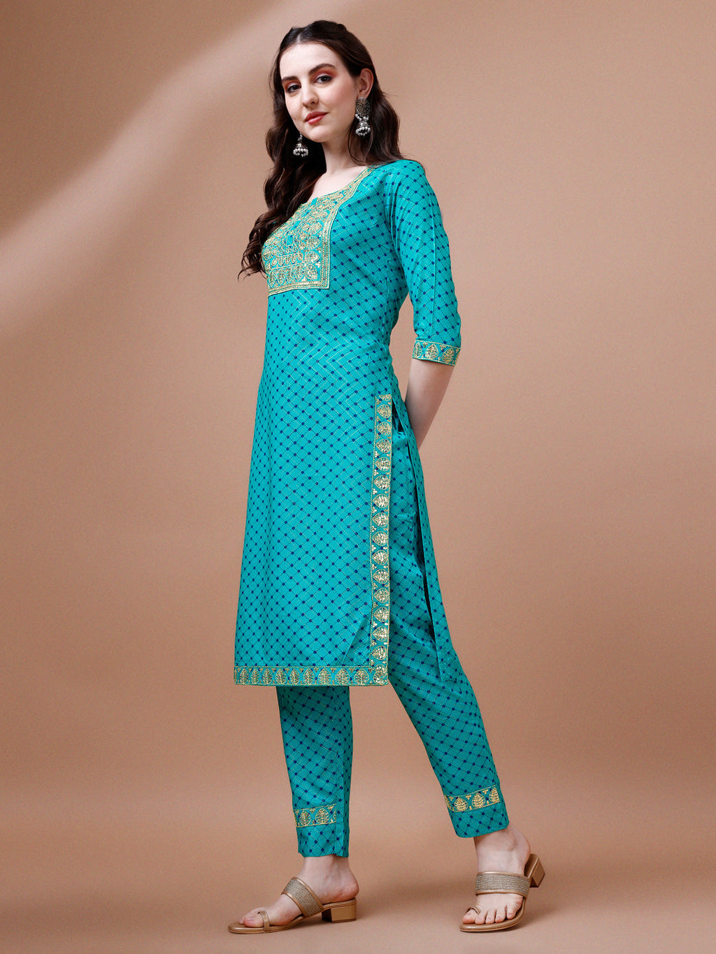 Embroidered & Quirky Printed Kurta With Pant & Dupatta, Multicolor - Hiral Fashion | Grocsy