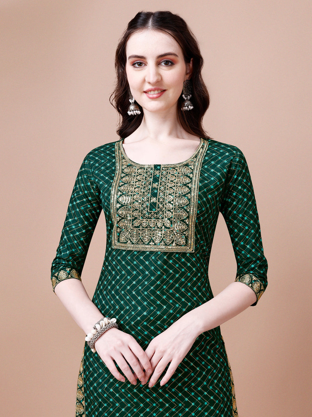 Embroidered & Quirky Printed Kurta With Pant & Dupatta, Multicolor - Hiral Fashion | Grocsy