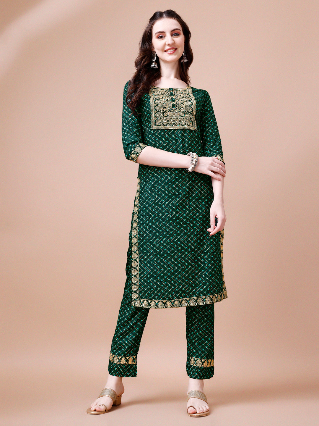 Embroidered & Quirky Printed Kurta With Pant & Dupatta, Multicolor - Hiral Fashion | Grocsy