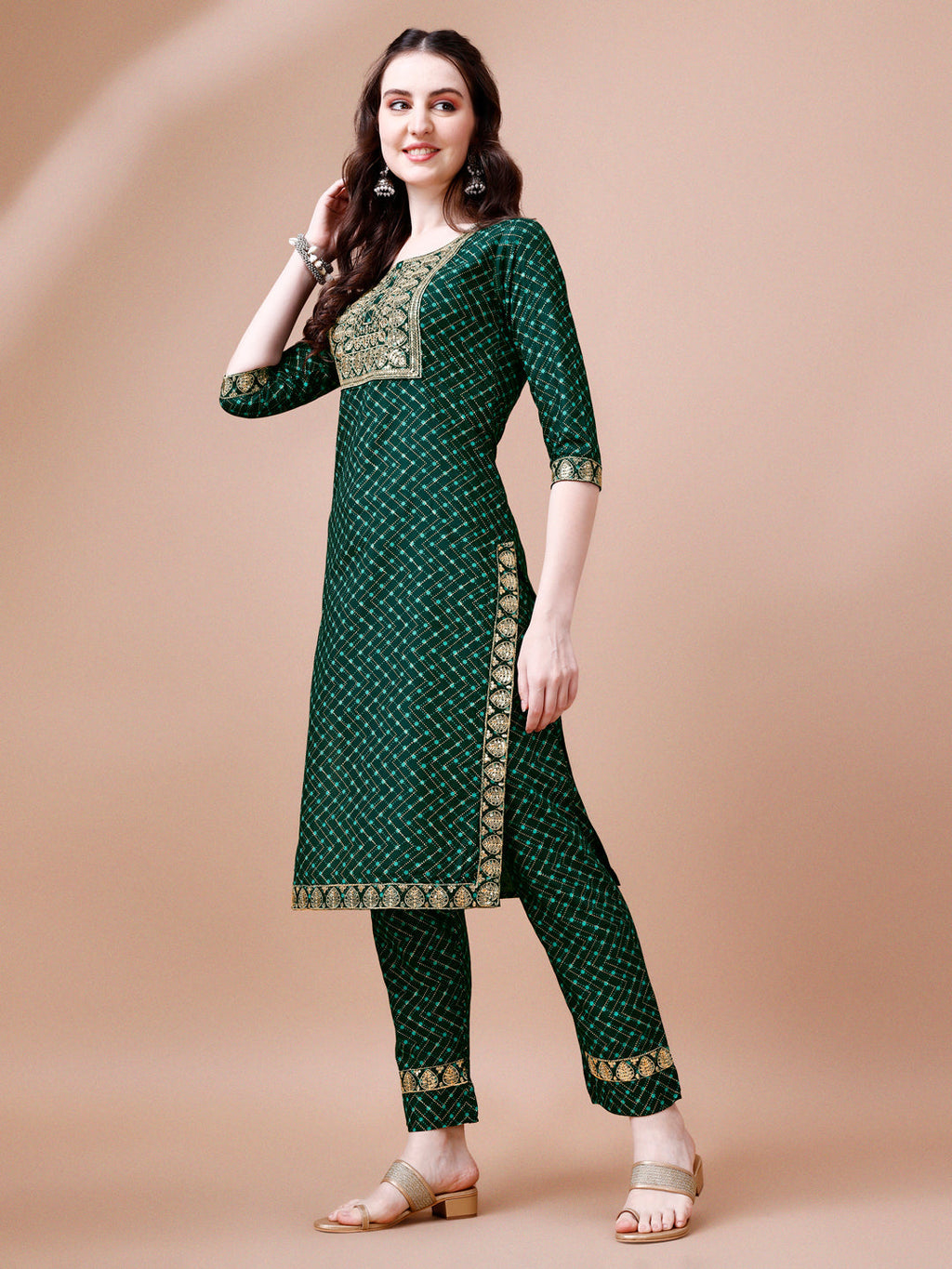 Embroidered & Quirky Printed Kurta With Pant & Dupatta, Multicolor - Hiral Fashion | Grocsy