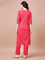 Embroidered & Quirky Printed Kurta With Pant & Dupatta, Multicolor - Hiral Fashion | Grocsy