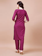 Embroidered & Quirky Printed Kurta With Pant & Dupatta, Multicolor - Hiral Fashion | Grocsy