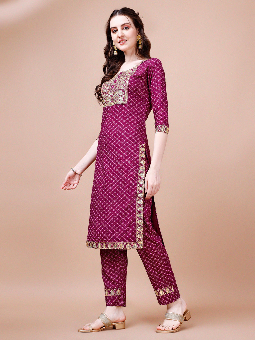 Embroidered & Quirky Printed Kurta With Pant & Dupatta, Multicolor - Hiral Fashion | Grocsy