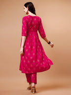 Alia Cut Embroidered & Printed Kurta With Pant & Dupatta, Multicolor - Hiral Fashion | Grocsy