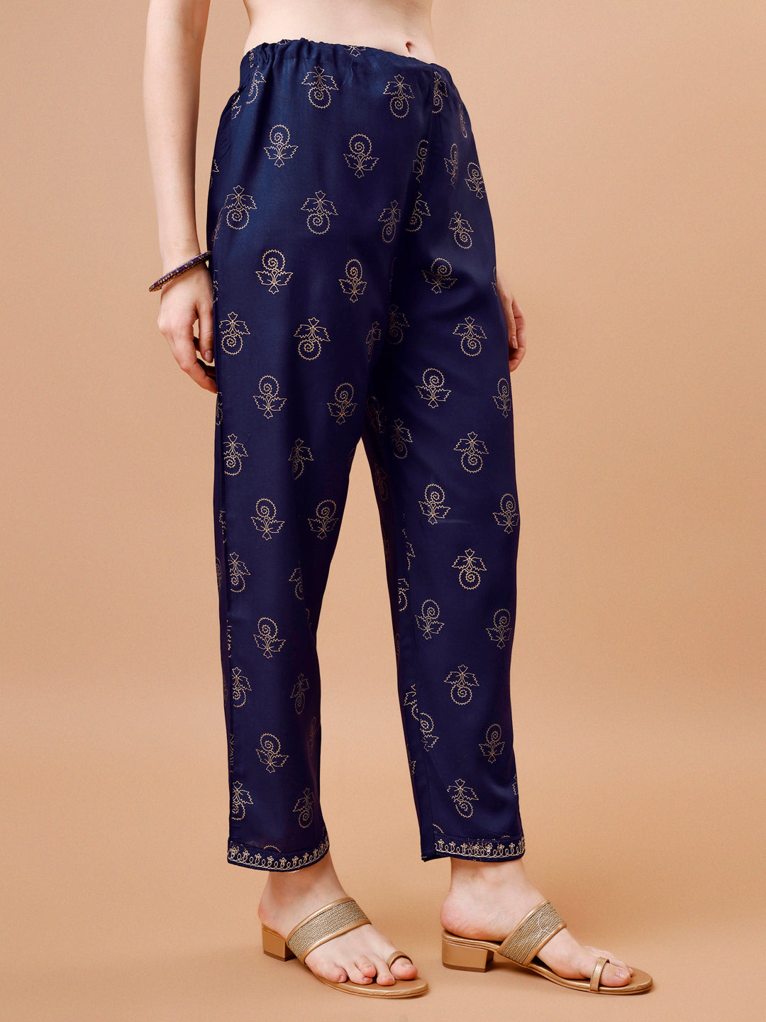 Alia Cut Embroidered & Printed Kurta With Pant & Dupatta, Multicolor - Hiral Fashion | Grocsy